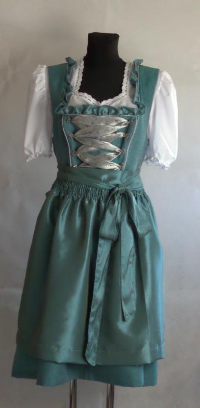 blau-graues Dirndl aus sanft schimmendem Stoff